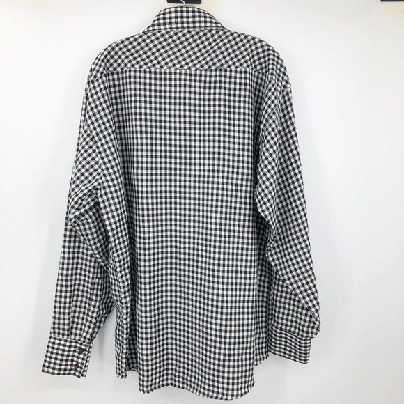 Ramani Button Up Shirt Men's Size 2XL Gingham Plaid Black & White Checked NWT - Picture 6 of 10